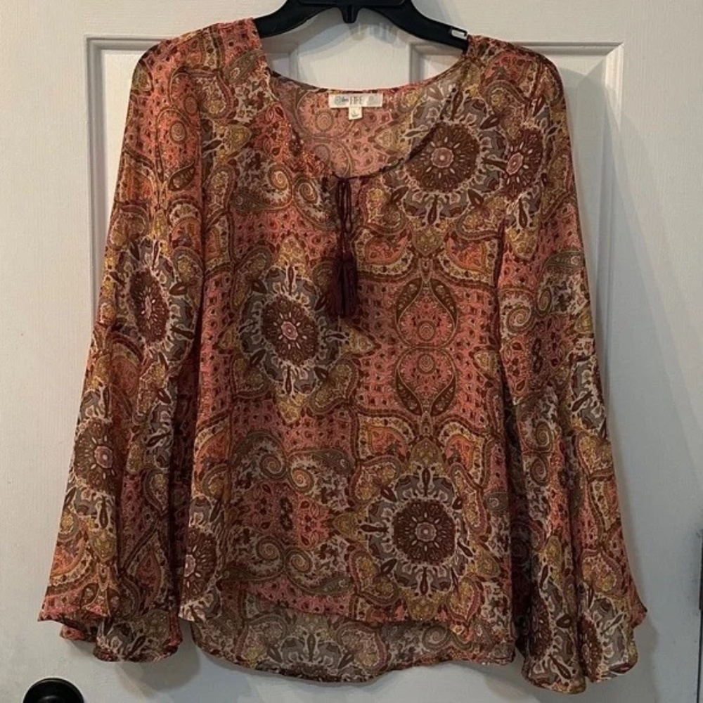Women's Love Fire Multicolored Blouse Top - Size Large